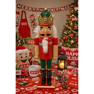 H-E-B Howdy Texas Partner Christmas Nutcracker Decor 14"  Limited Edition READ